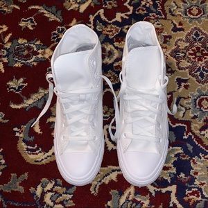 All White Converse High Tops